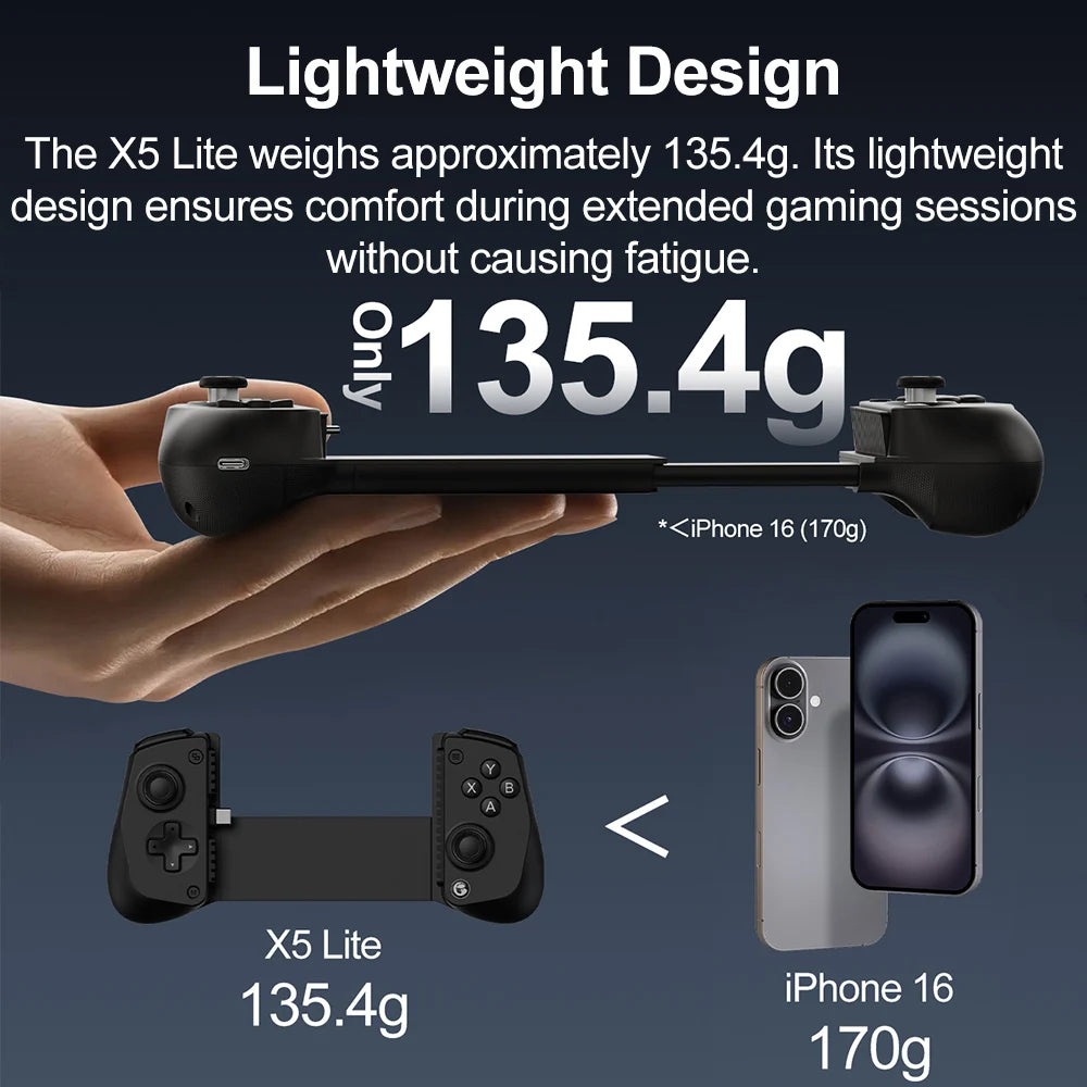 GameSir X5 Lite Mobile Gaming Controller Phone Gamepads for iPhone 17 16 15 Series IOS iPad Mini Y700 Android Tablet Controle