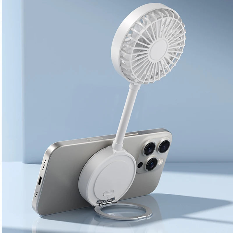 Mini Magnetic Fan, Portable Folding Small Fan, Suitable for iPhone and Magnetic Phones and Magnetic Phone Cases