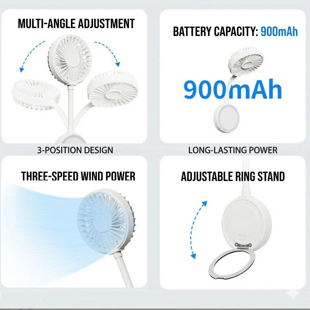 Mini Magnetic Fan, Portable Folding Small Fan, Suitable for iPhone and Magnetic Phones and Magnetic Phone Cases