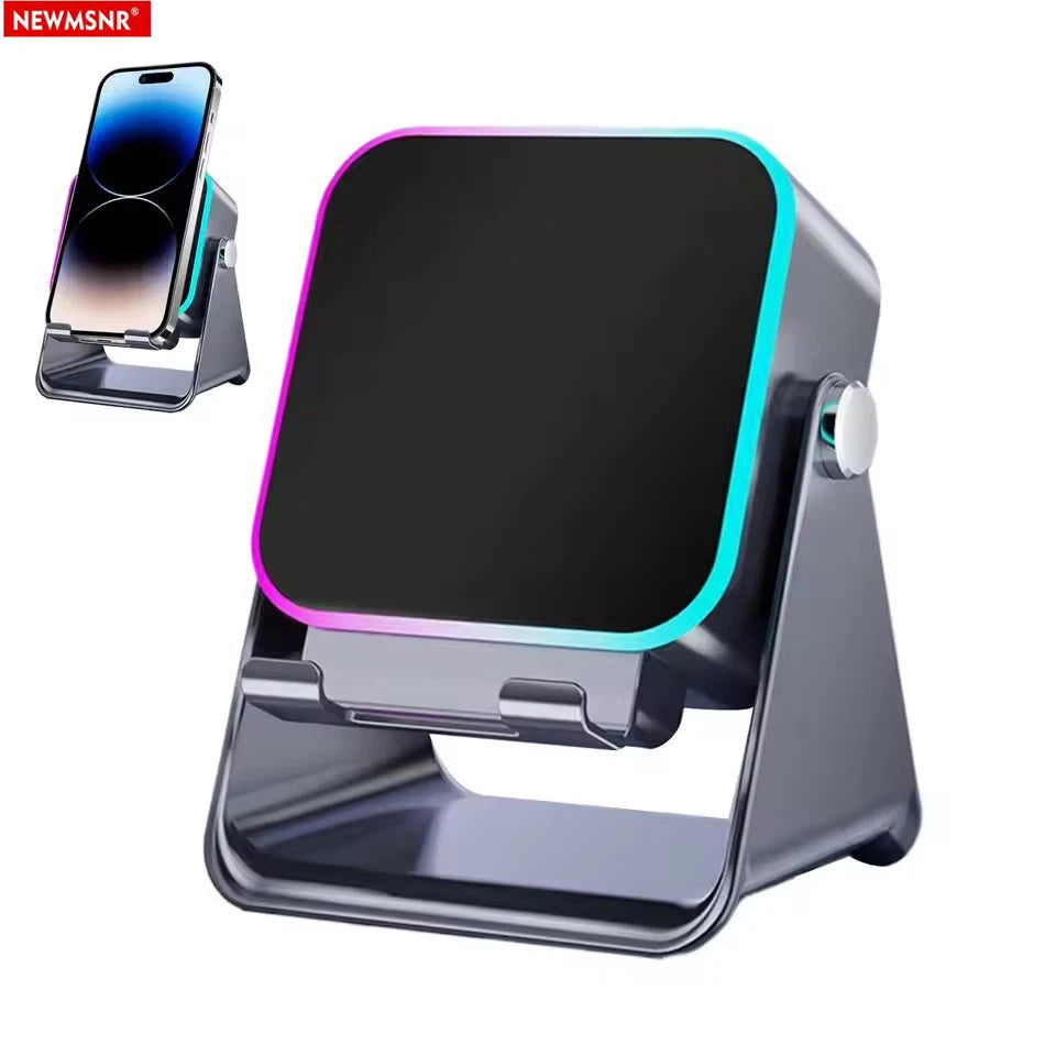 (upgraded)5 In 1 Auto-induction 5000mAh Wireless Induction Speaker 8 RGB Lights HIFI Sound Portable Bluetooth Phone Holder Gifts